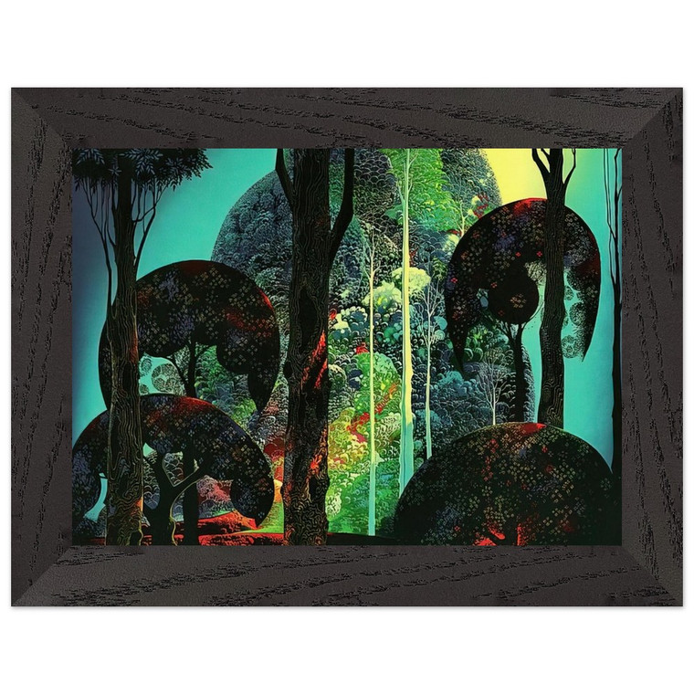 Eyvind Earle  Fired by Sun Premium Wooden Framed Art Print / Poster