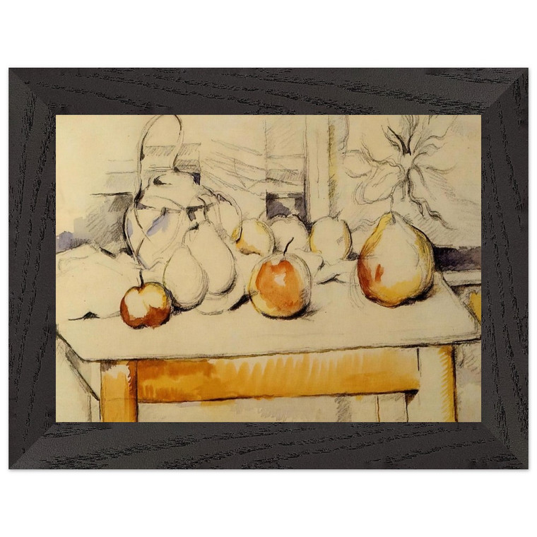 Paul Cezanne Pot of Ginger & Fruits Wood Framed Art Print