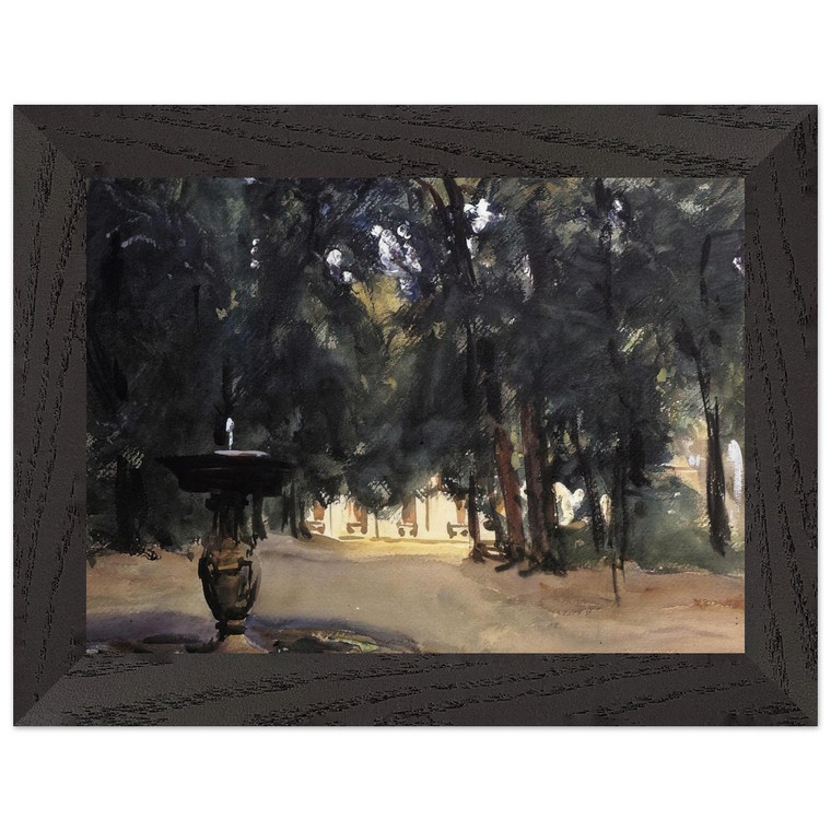 J.S. Sargent Villa Torlonia Fountain Premium Wooden Framed Art Print / Poster