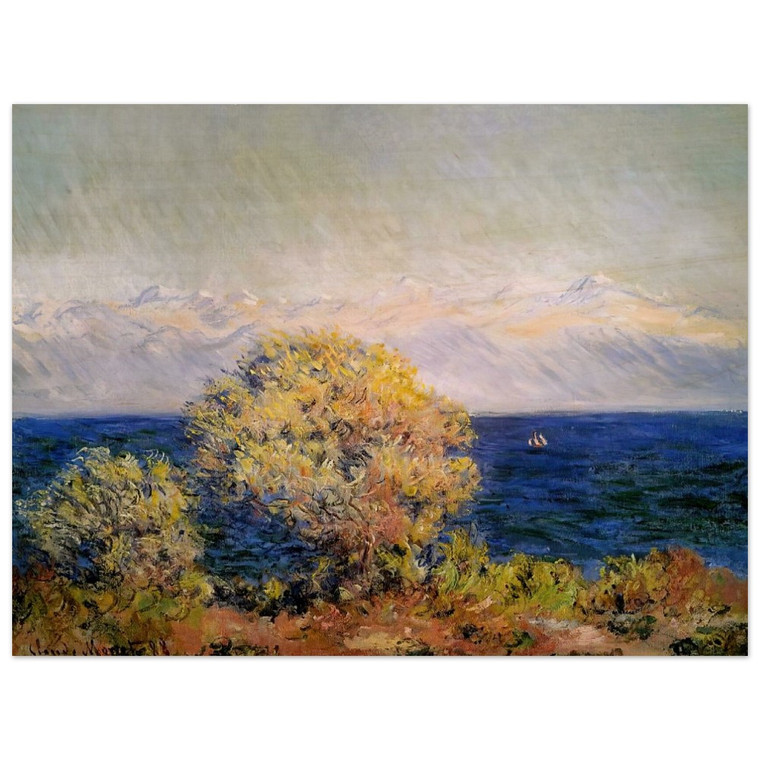 claude monet  At Cap dAntibes Mistral Wind Wood Print