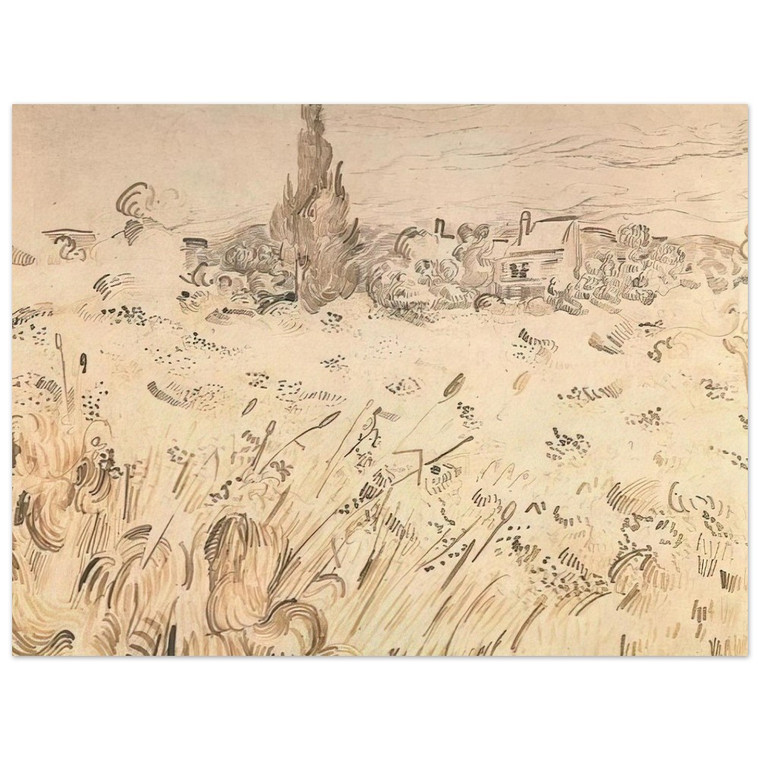 Vincent van Gogh  Wheat Field with Cypresses Aluminum Print