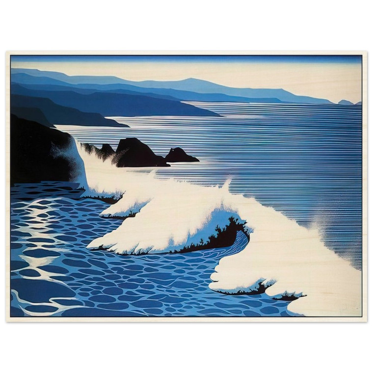 Eyvind Earle  The Wave Wood Print