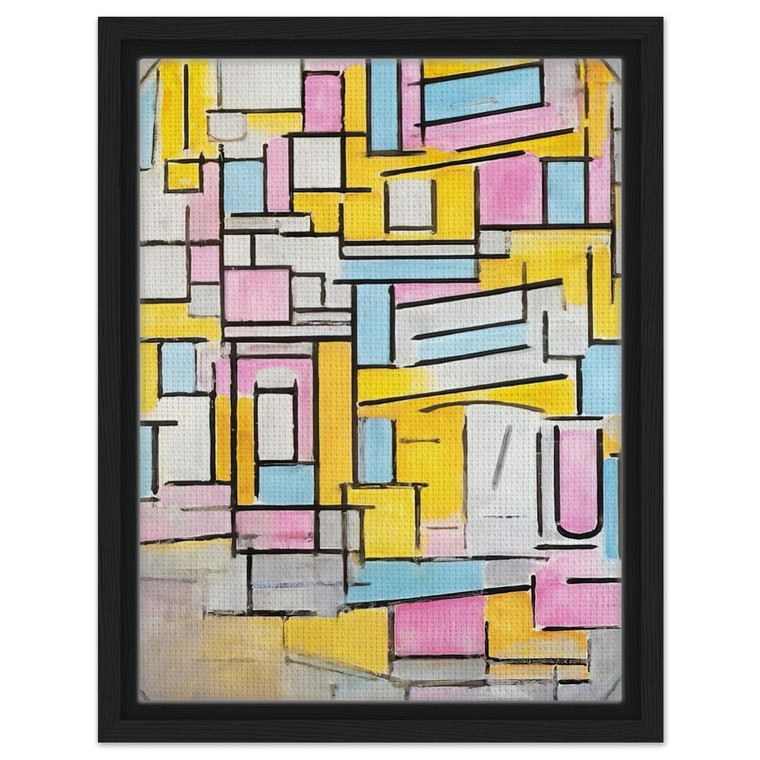 Piet Mondrian  Composition with Oval in Color Planes II Framed Canvas