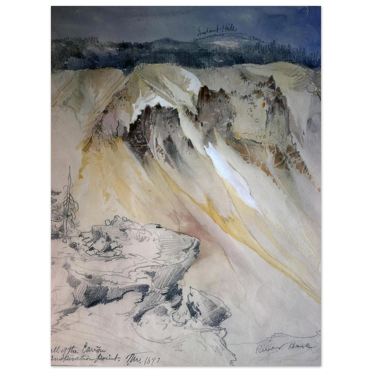 Thomas Moran  East wall of the canyon from Inspiration Point Aluminum Print