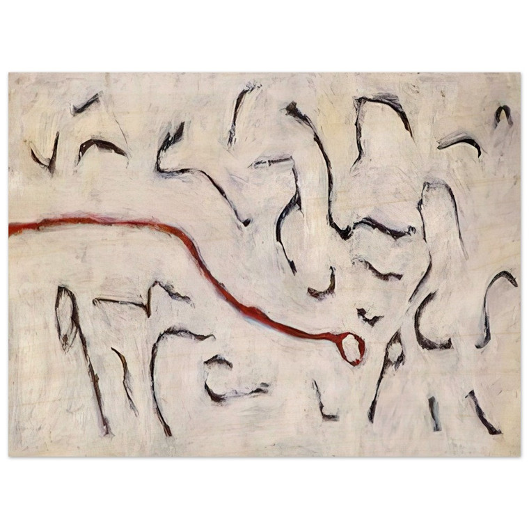 Gene Davis  Red Line  1952 Wood Print