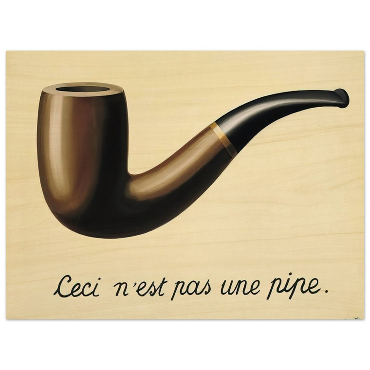 Rene Magritte  THE TREACHERY OF IMAGES THIS IS NOT A PIPE 1948 Wood Print