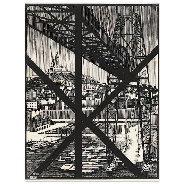 MC Escher  MARCEILLES DECEMBER 1936 1936 Wood Print