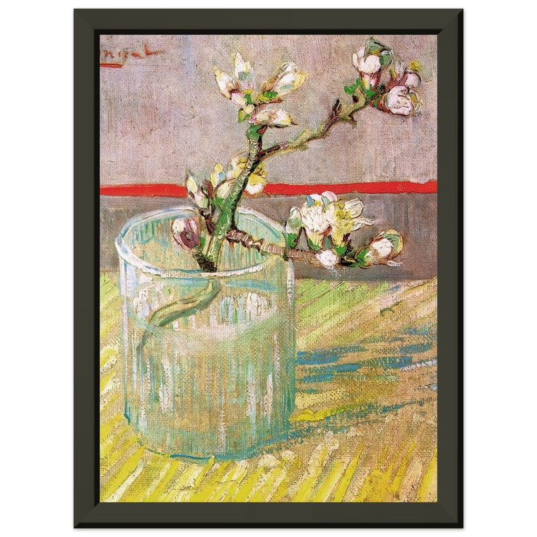 Van Gogh Almond Branch Glass Premium Metal Framed Art Print/Poster