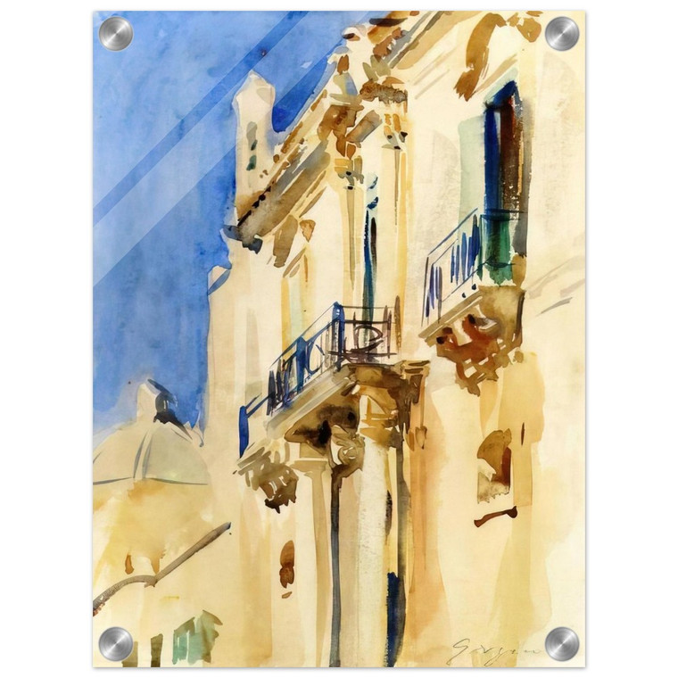 John Singer Sargent  Facade of a Palazzo Girgente Sicily Acrylic Print
