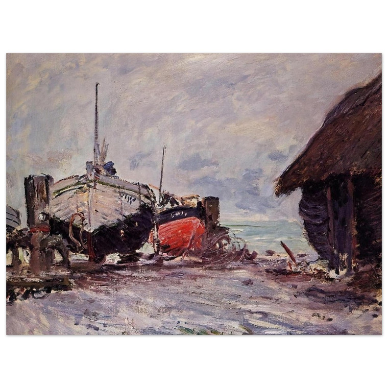 claude monet  Fishing Boats at Etretat Aluminum Print