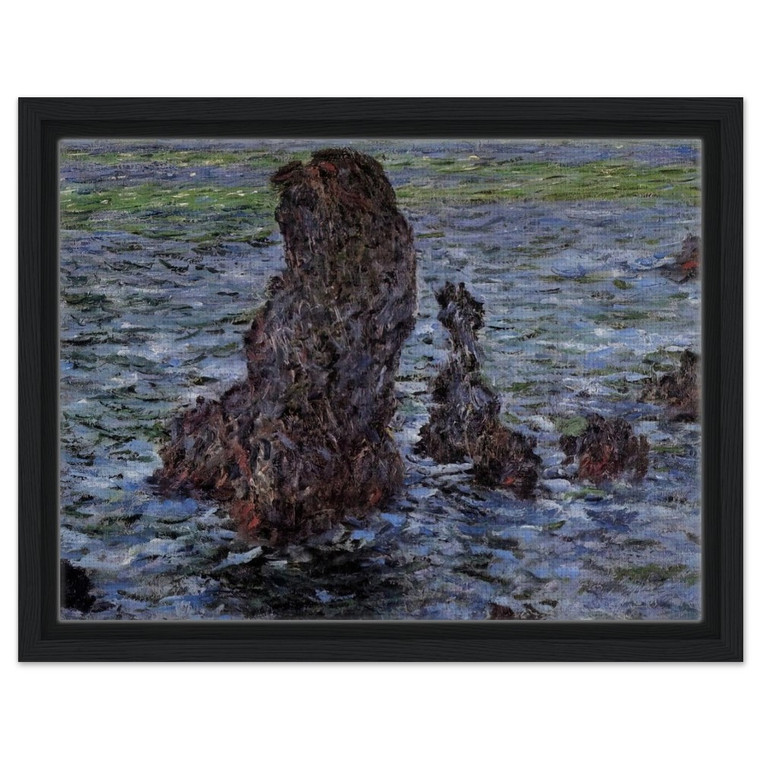 claude monet  The Pyramids at PortCoton Framed Canvas