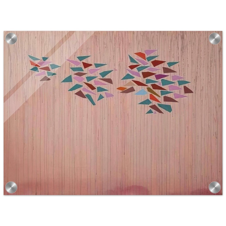 Robert Goodnough  Colors on Gray Pink  1976 Acrylic Print