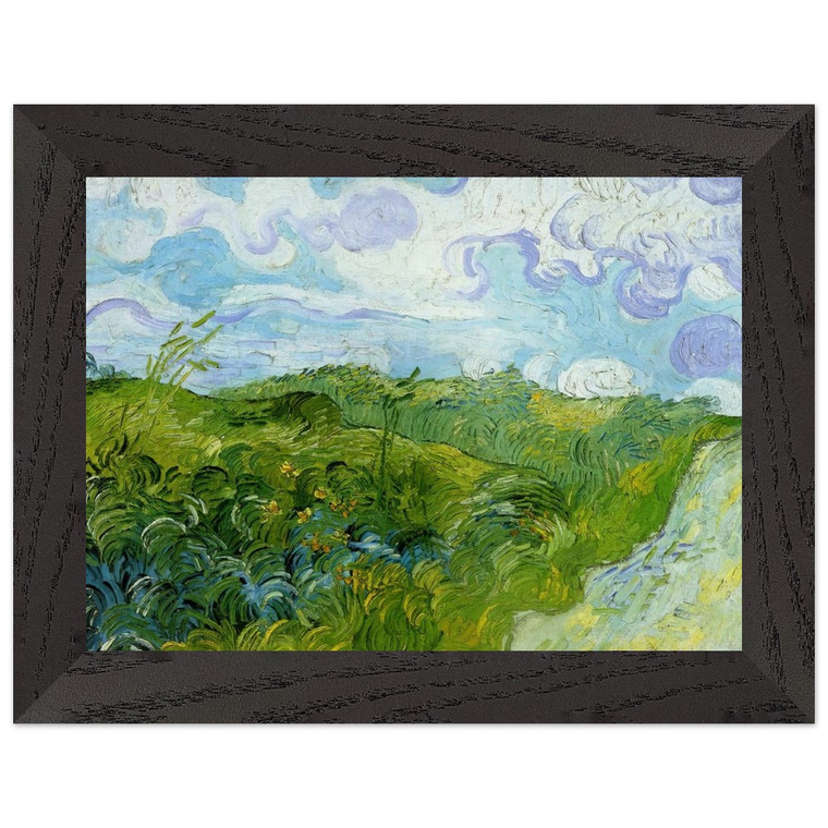 Vincent van Gogh  Green Wheat Fields Premium Wooden Framed Art Print / Poster