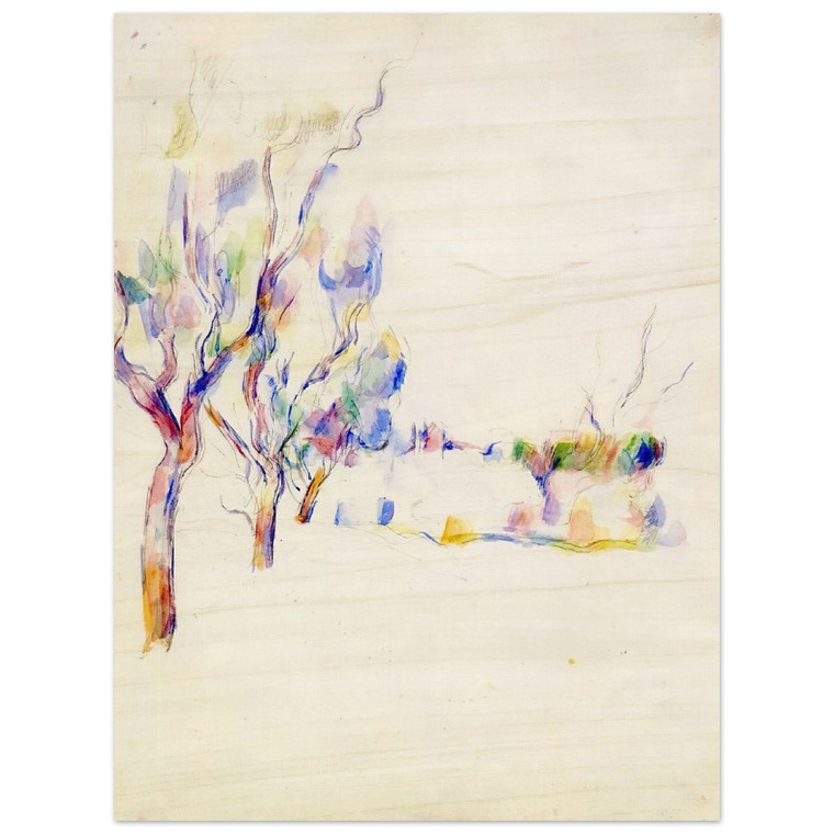 Paul Cezanne  Almond Trees in Provence Wood Print