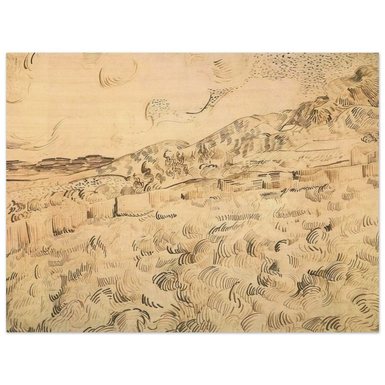 Vincent van Gogh  Mountain Landscape Seen across the Walls Wood Print
