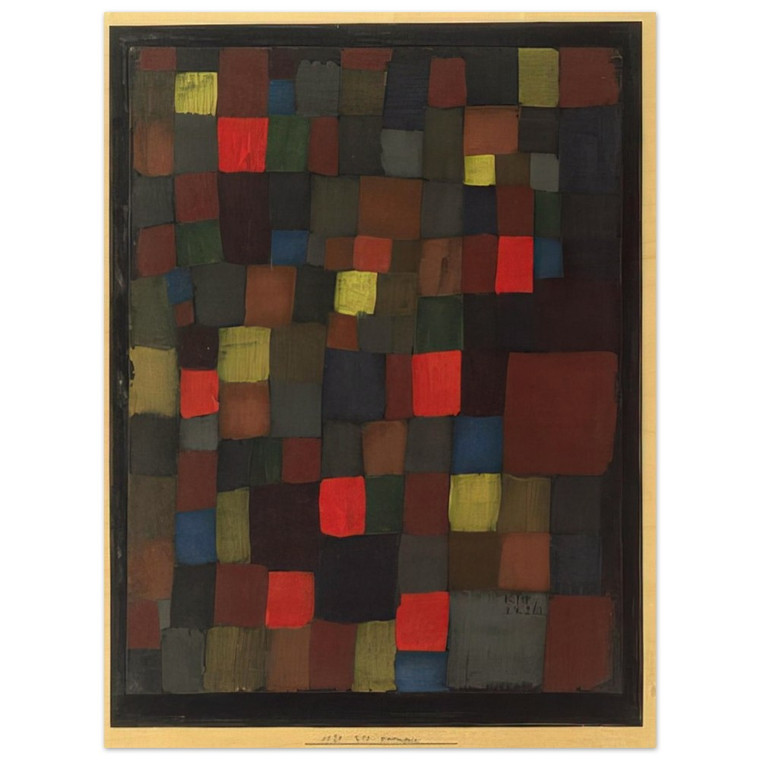 Paul Klee Abstract Colour Harmony Squares Vermillion 1924 Wood Print
