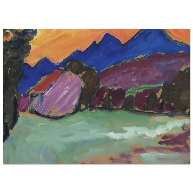 Alexej von Jawlensky  ROTER ABEND BLAUE BERGE 1910 Fine Art Poster / Art Print