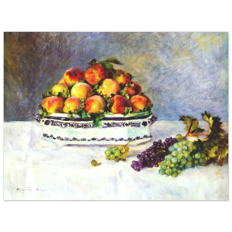 PierreAuguste Renoir  Still life with peaches and grapes Aluminum Print