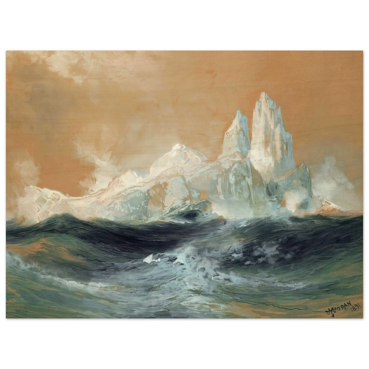 Thomas Moran  Icebergs Wood Print