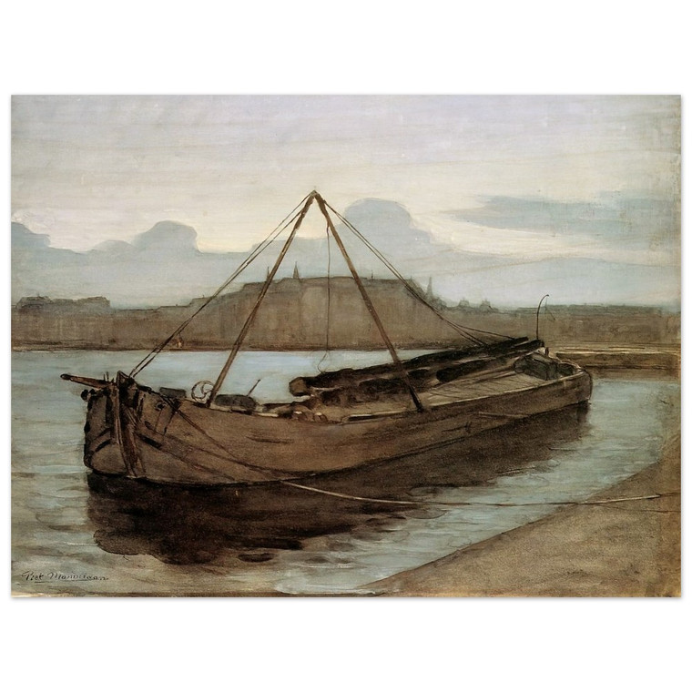 Piet Mondrian  Evening at Weesperzijde Sun Wood Print