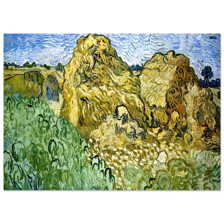 Vincent van Gogh  Field with Stacks of Wheat Fine Art Poster / Art Print