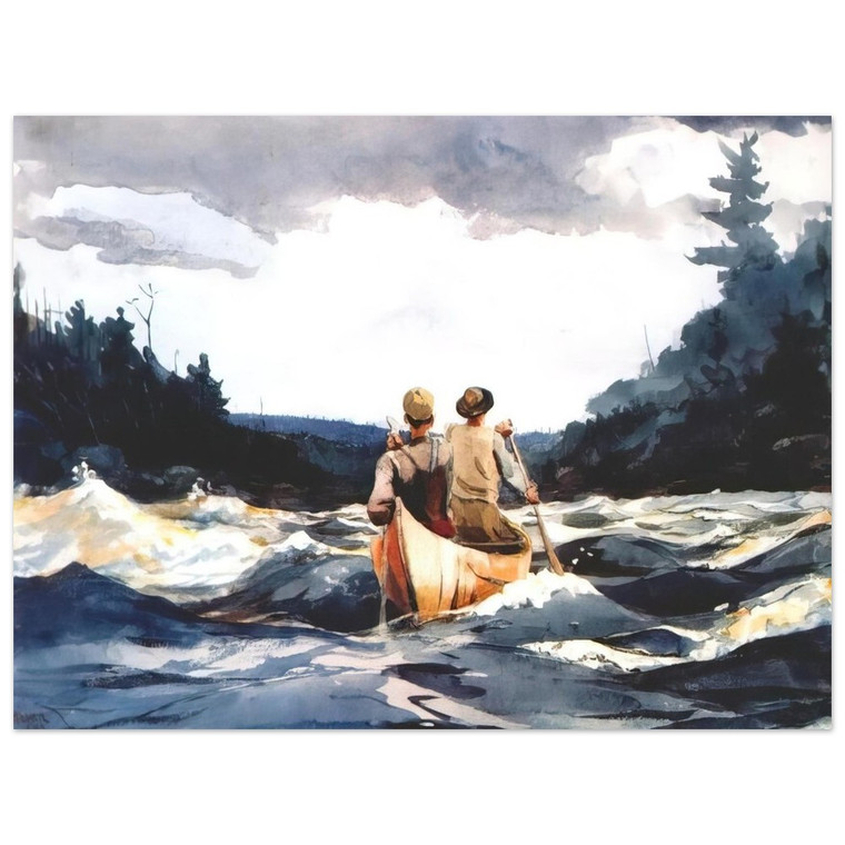 Winslow Homer  CANOE IN THE RAPIDS Aluminum Print