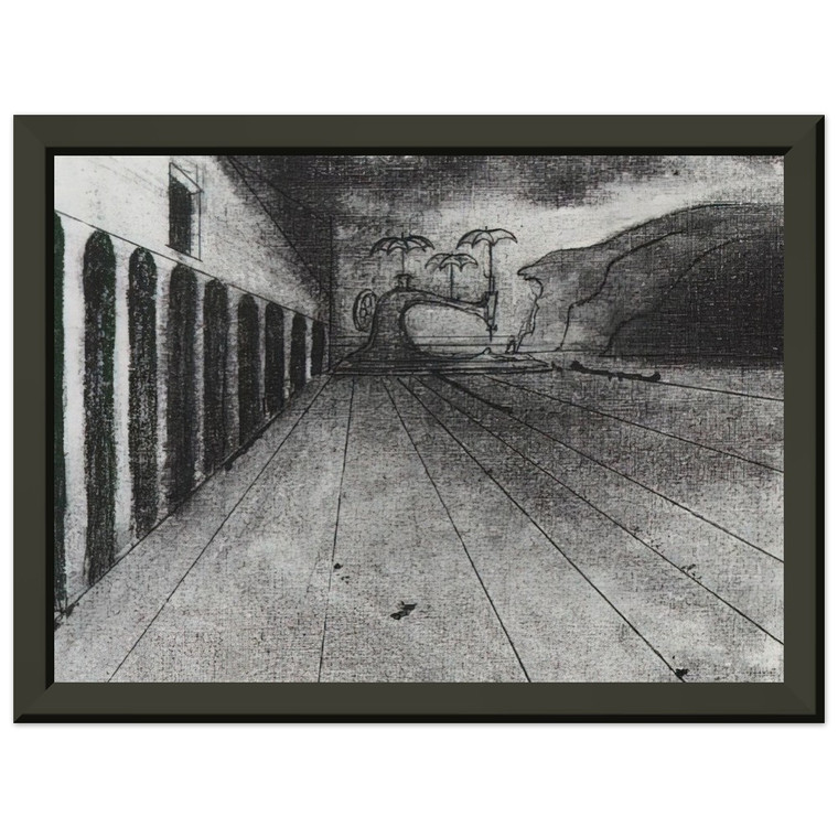 Salvador Dali LANDSCAPE AFTER DE CHIRICO UNFINISHED Metal Framed Print