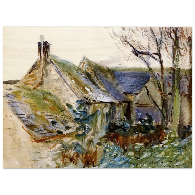 John Singer Sargent  Cottage at Fairford Gloucestershire Wood Print