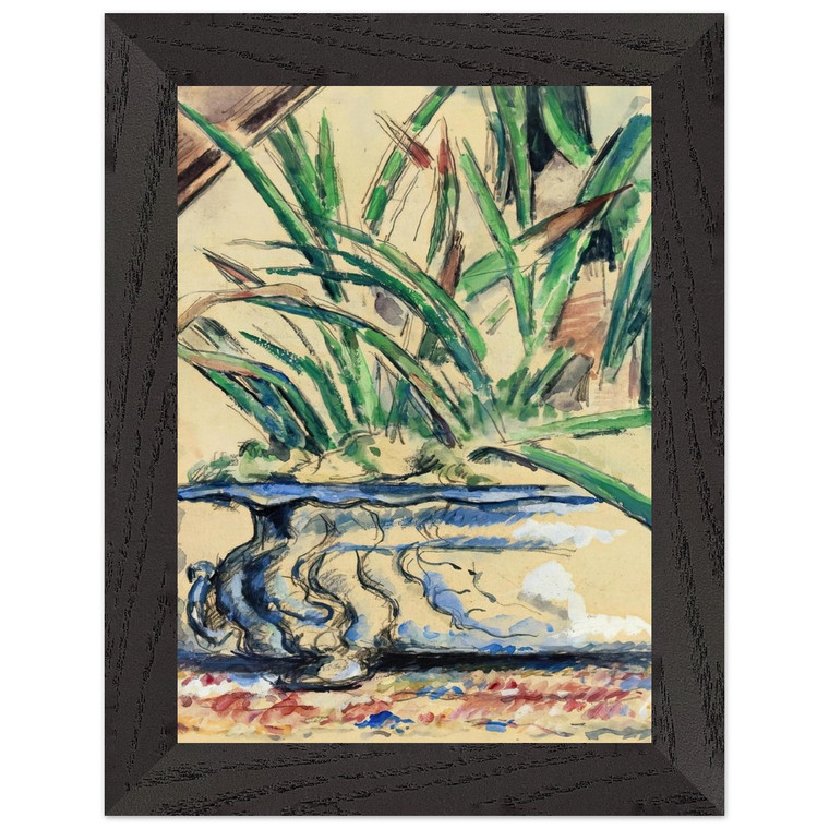 Paul Cezanne  Blue Flowerpot Premium Wooden Framed Art Print / Poster
