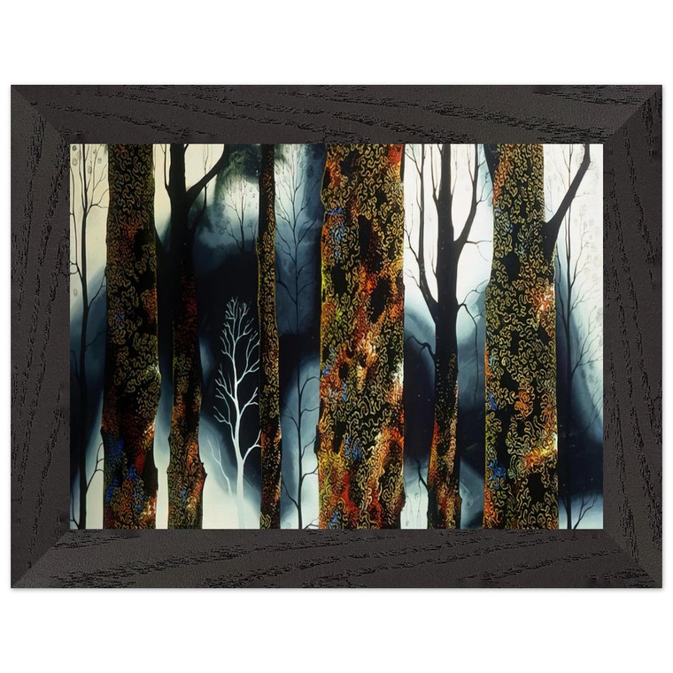 Eyvind Earle  Jewel Trees Premium Wooden Framed Art Print / Poster