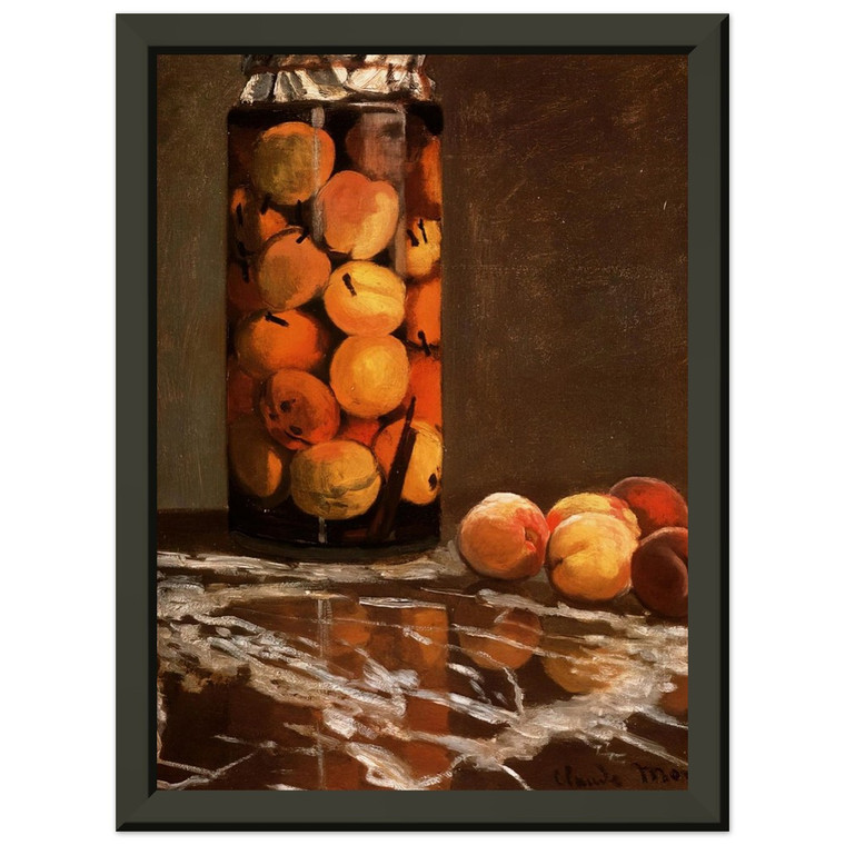 claude monet  Jar Of Peaches Premium Metal Framed Art Print / Poster