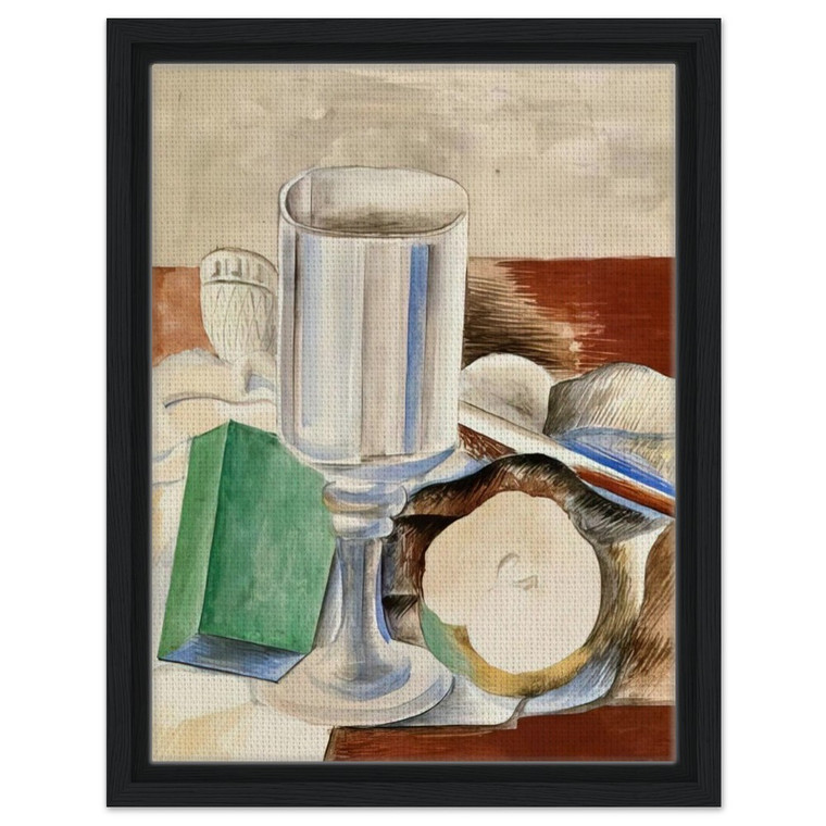 Pablo Picasso  Still life with a Glass and an Apple  1914 Framed Canvas