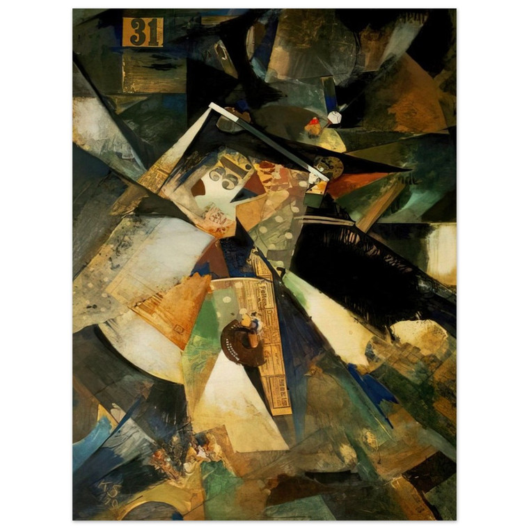 Kurt Schwitters  MERZPICTURE THIRTY ONE 1920 Wood Print