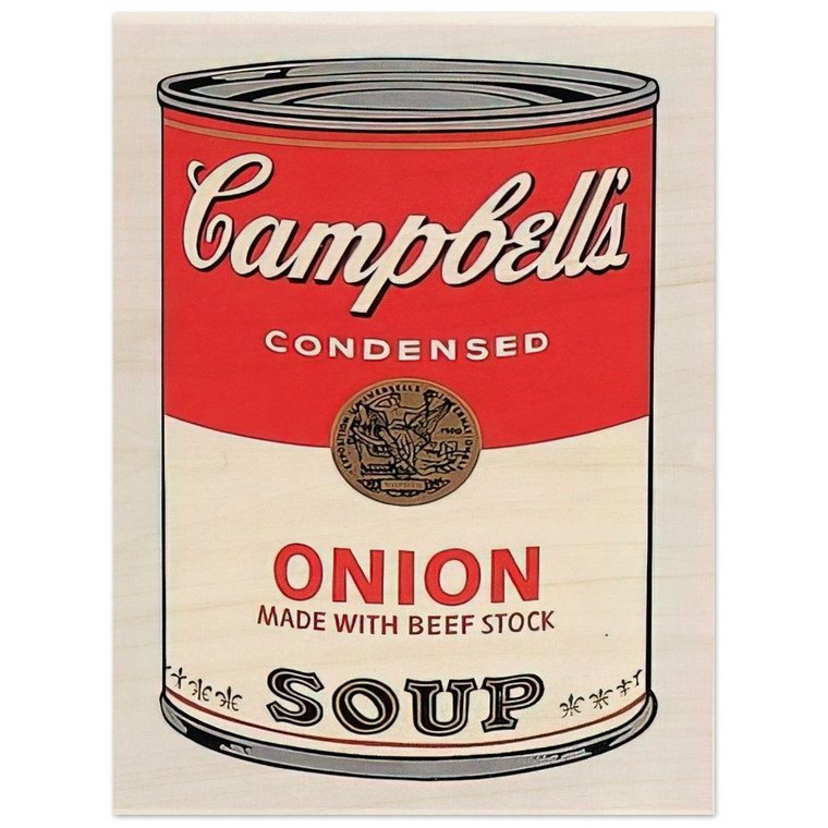 Andy Warhol  Campbells Soup Can  onion  Wood Print