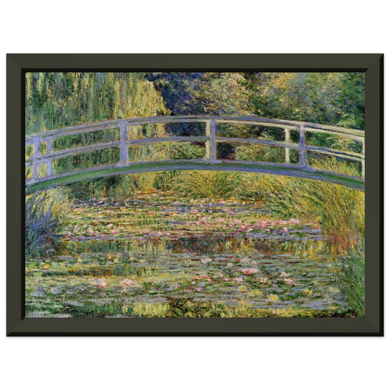 Monet Japanese Bridge WaterLily Pond Premium Metal Framed Art Print/Poster
