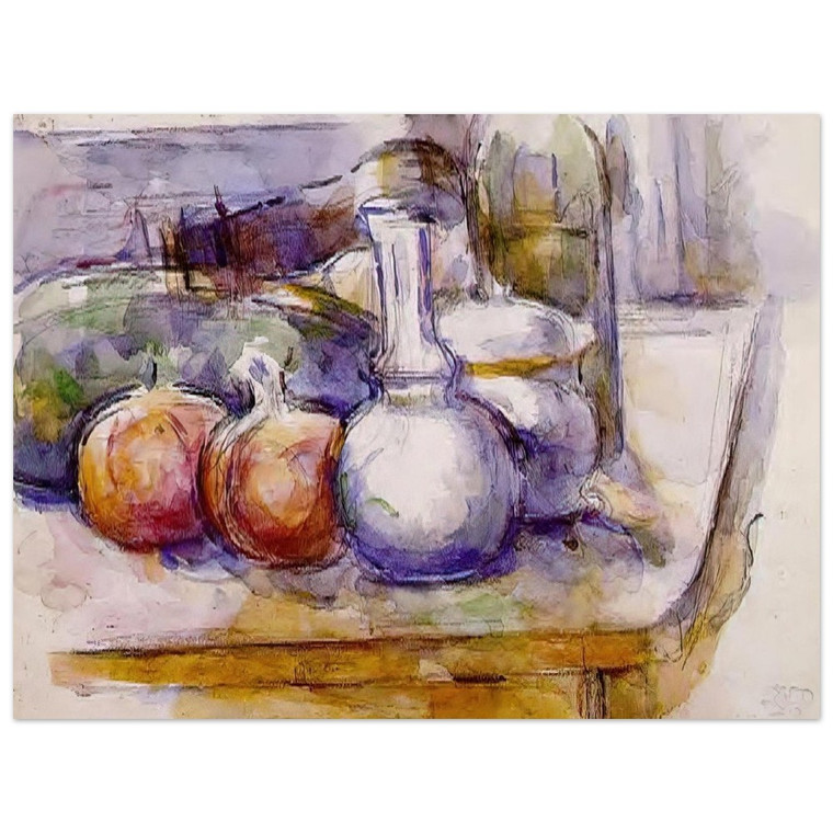 Paul Cezanne Still Life Carafe, Bottle, Pomegranates Aluminum Print