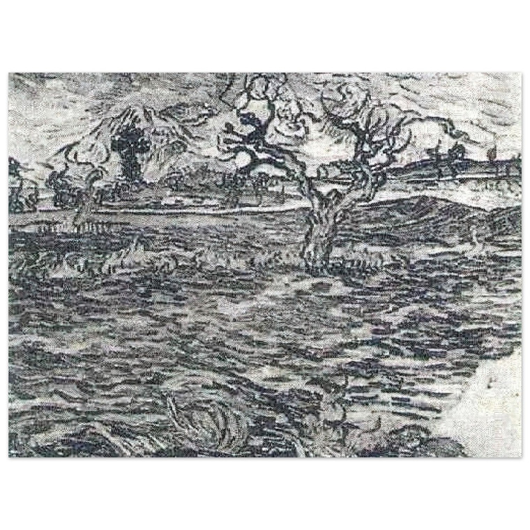 Vincent van Gogh Olive Tree Mountains Landscape Aluminum Print