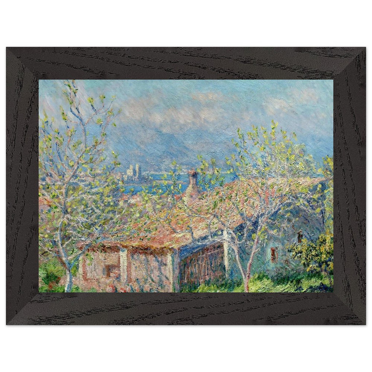 Claude Monet Gardeners House at Antibes Premium Wood Framed Art Print