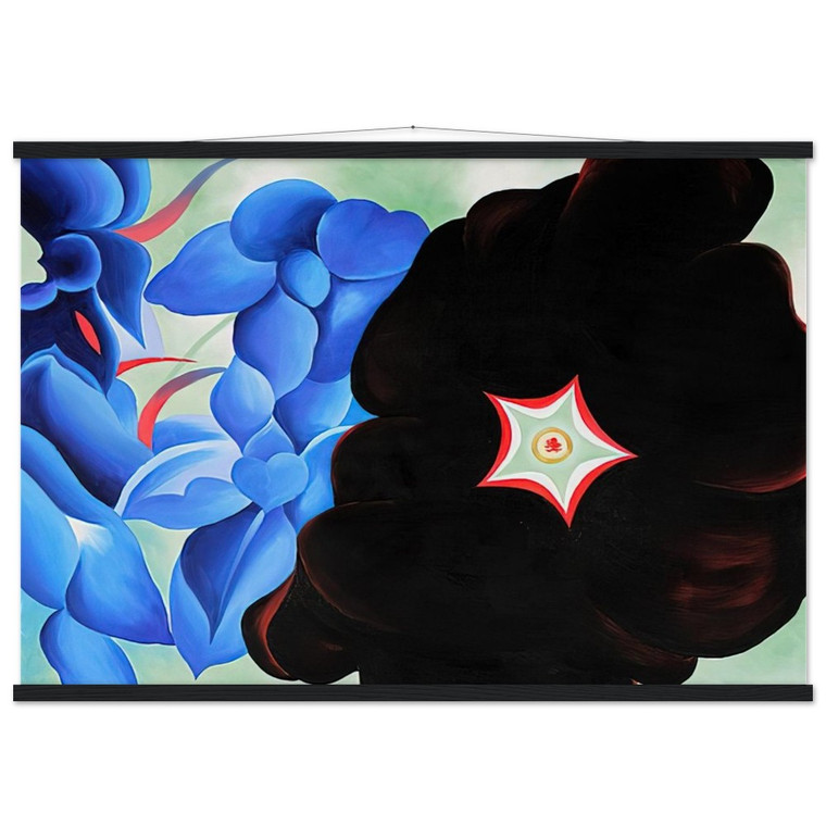 Georgia OKeeffe Black Hollyhock Blue Larkspur Matte Paper Poster Hanger