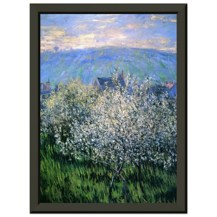 claude monet  Plums Blossom Premium Metal Framed Art Print / Poster