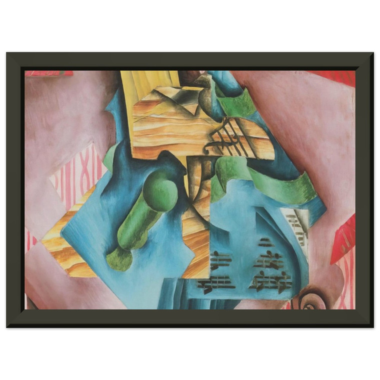 Juan Gris  VIOLINE AND GLASS 1913 Premium Metal Framed Art Print / Poster