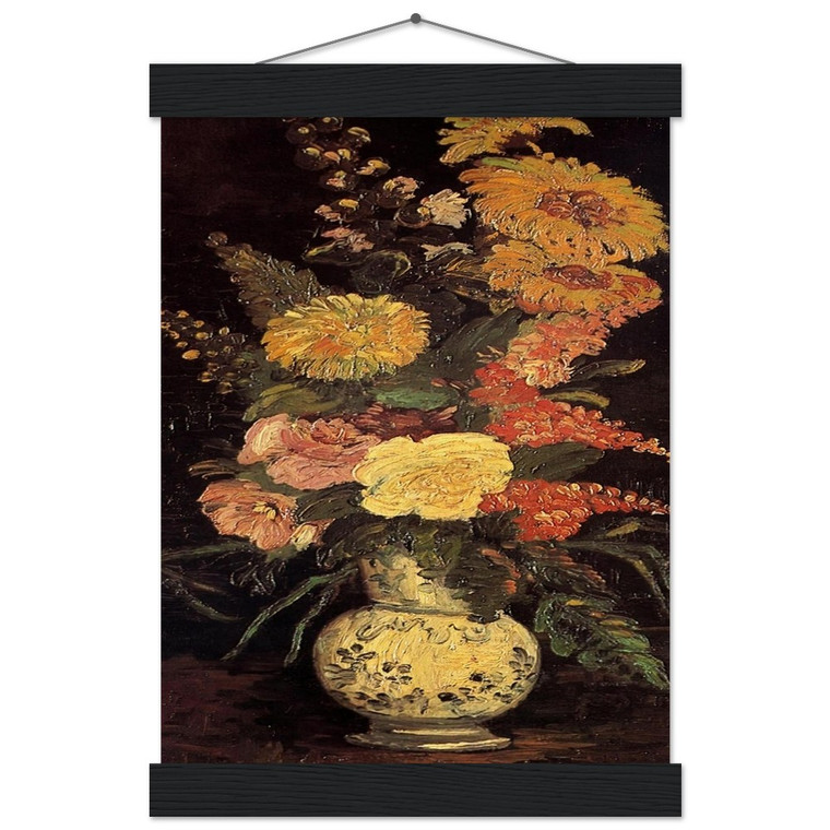 Vincent van Gogh Vase with Asters Salvia and Other Flowers Poster Hanger