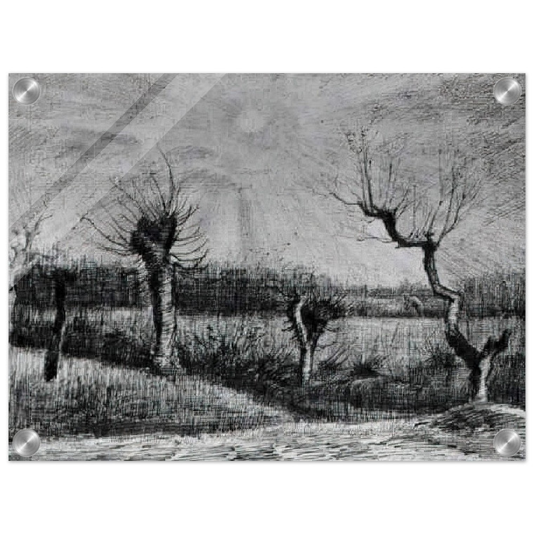 Vincent van Gogh Willow Landscape, Sun Through Clouds Acrylic Print