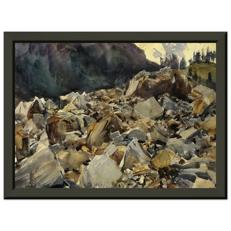 John Singer Sargent Purtud Alpine Scene and Boulders Metal Framed Print