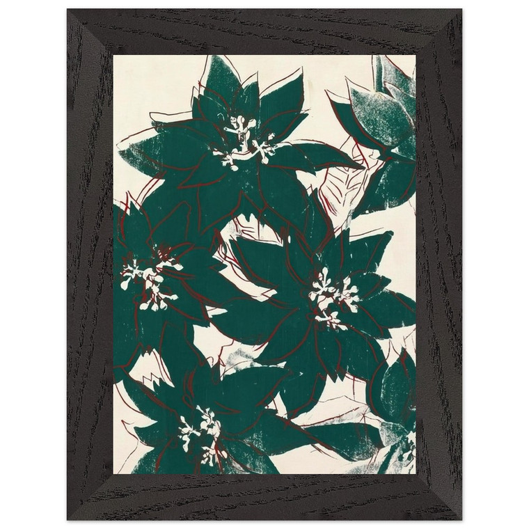 Andy Warhol  Poinsetta Premium Wooden Framed Art Print / Poster