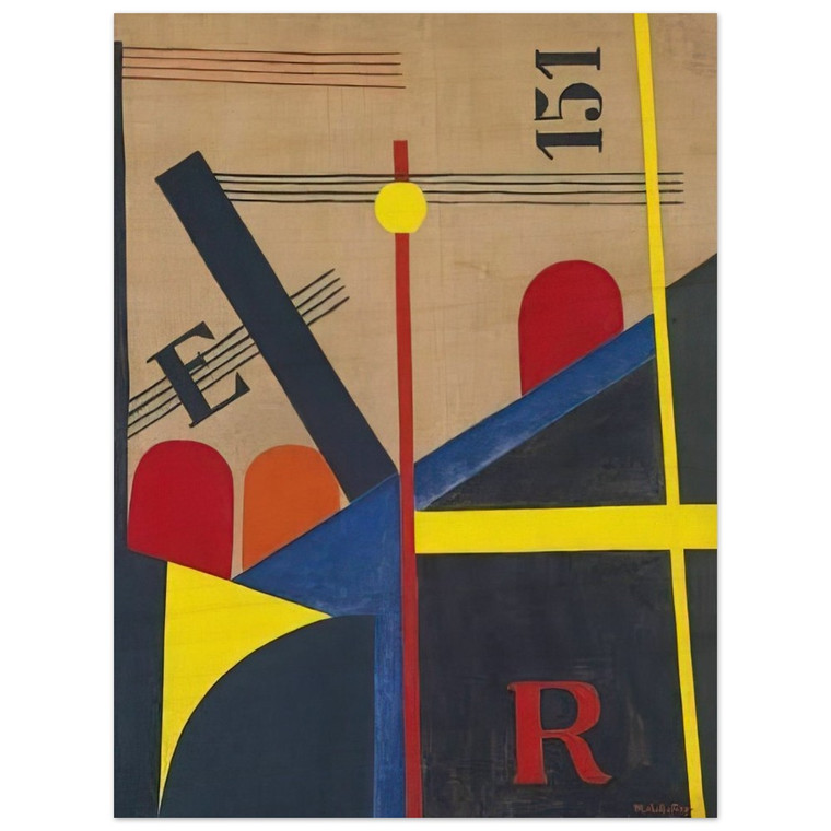 Laszlo MoholyNagy  Large painting of the railroad Wood Print