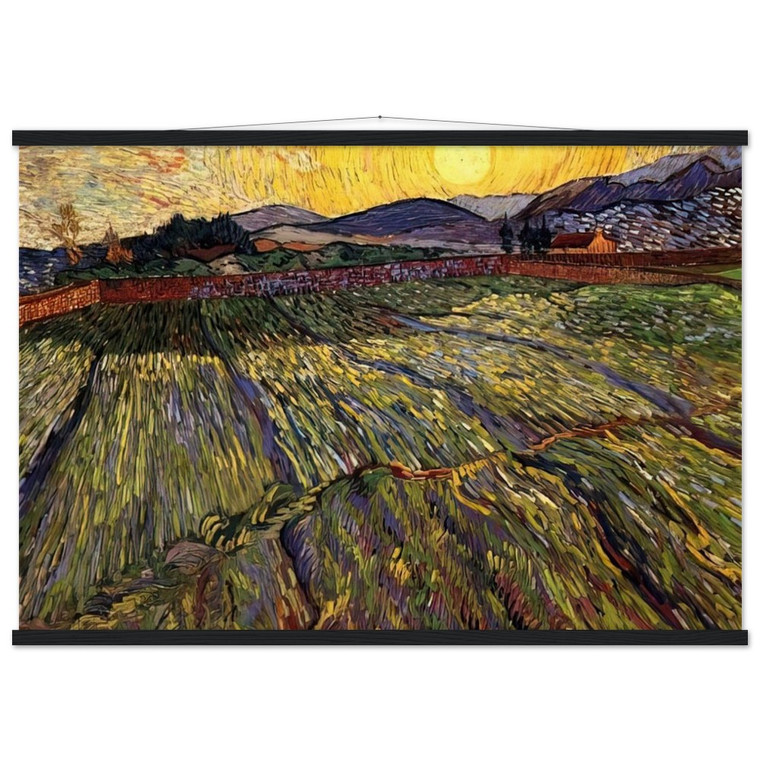 Vincent van Gogh Wheat Field with Rising Sun Matte Paper Poster with Hanger