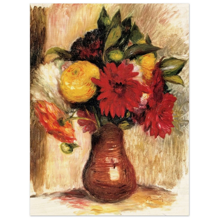 PierreAuguste Renoir  Bouquet of Flowers in an Earthenware Pitcher Wood Print