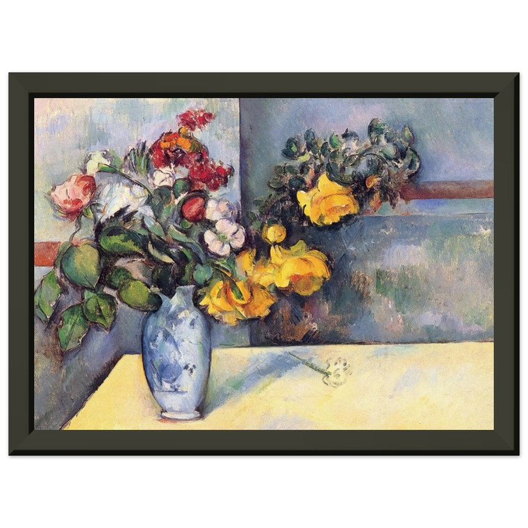 Cezanne Still Life Flowers in a Vase Premium Metal Framed Art Print / Poster