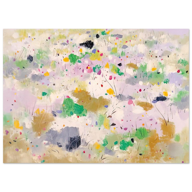 Wu Guanzhong Blooming Mountain Abstract Ink Wash Print